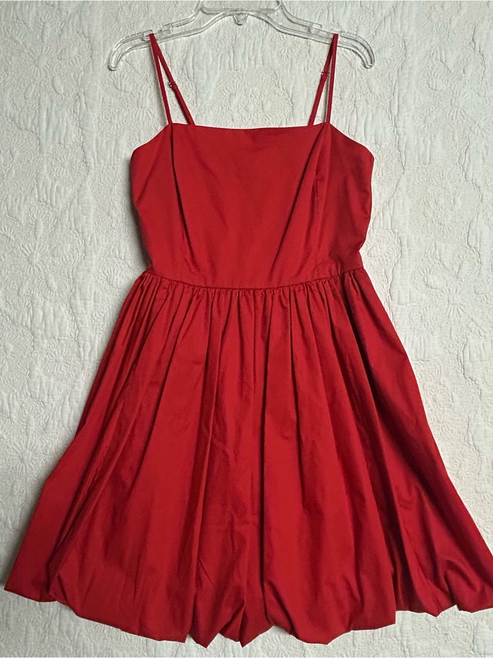 Women’s Sz S Copper Key NWT Red Spaghetti-Strap bubble Dress